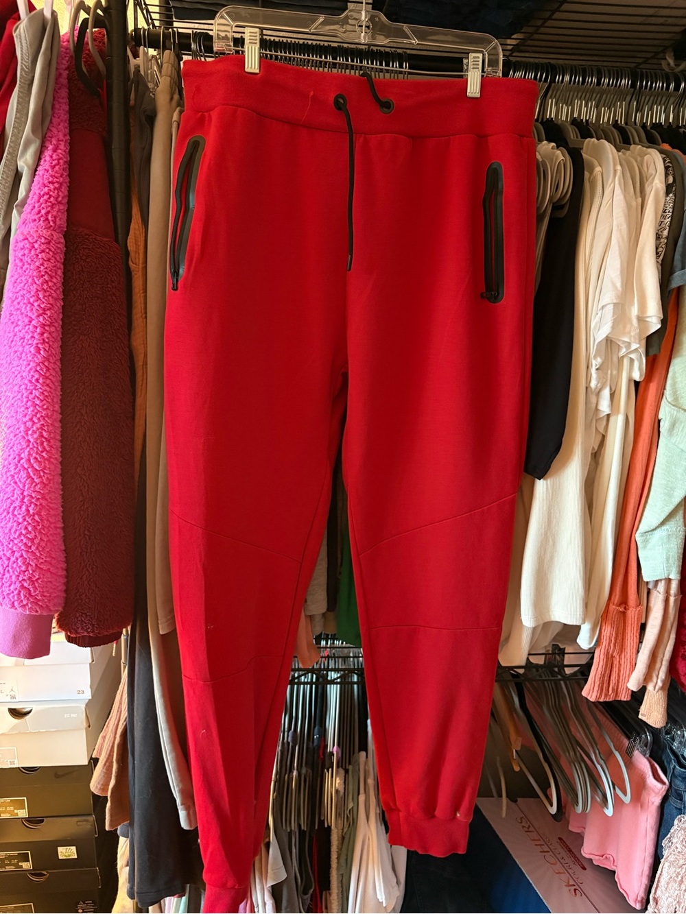 Red Men’s  Jogger Pants - Comfortable Everyday Sweatpants